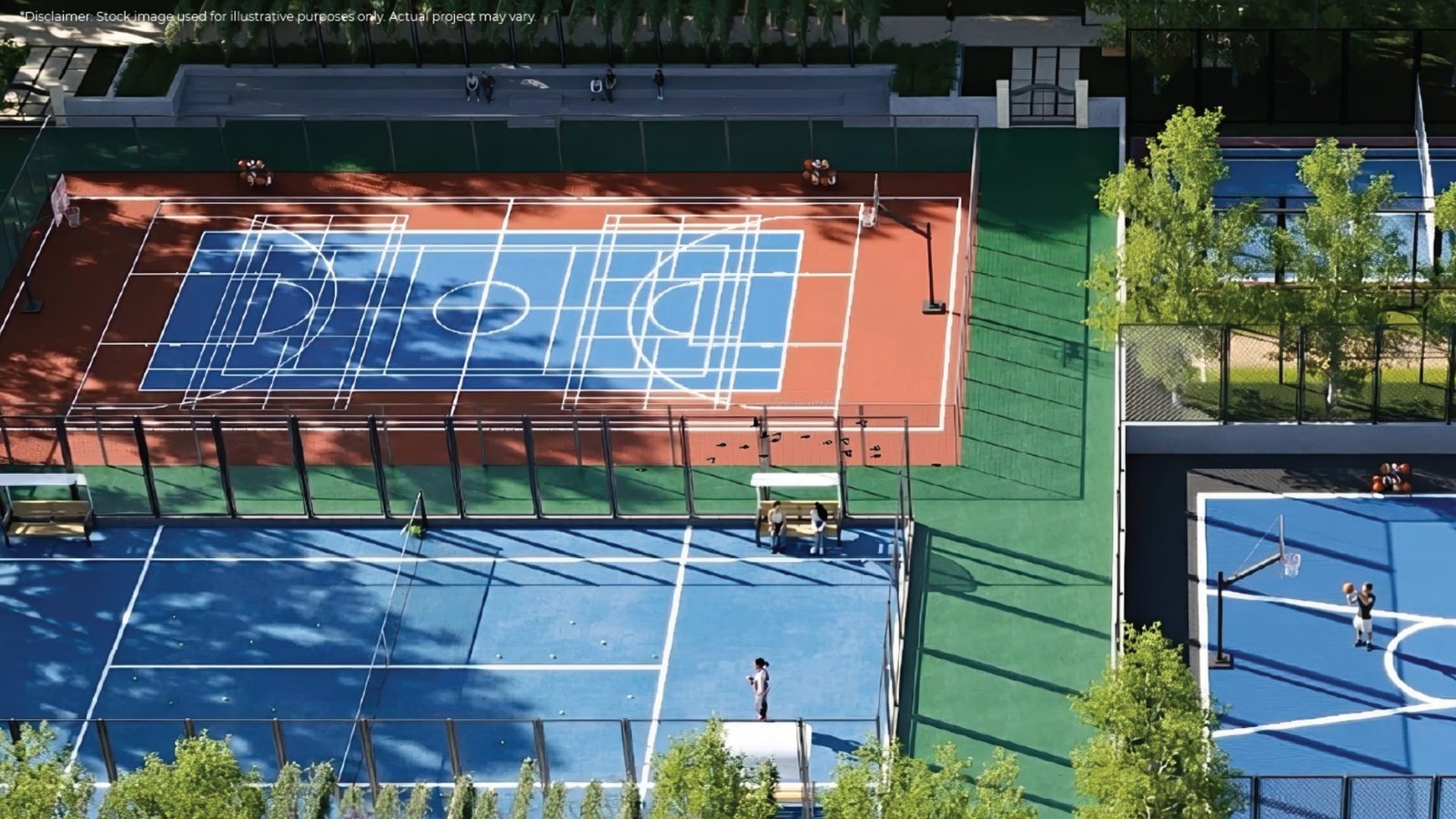Tennis, basketball and pickleball courts, Royal Green World City